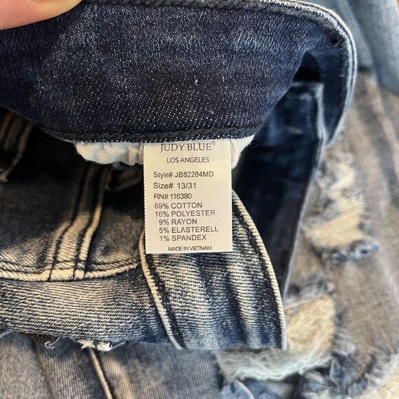 Judy Blue Jeans Womens 13 31 Boyfriend Distressed Ripped Denim JB82284MD - Picture 5 of 7